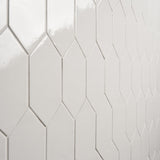 Morocco Blanco White 4x8 Picket Glossy Porcelain Tile by Lux Tile