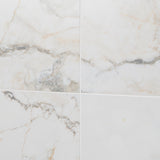 Lux Tile Calacatta Macchia White Gold 12x24 Marble Look Matte Porcelain Tile