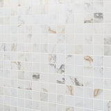 Tilebar Calacatta Macchia White Gold 2x2 Matte Porcelain Mosaic Tile