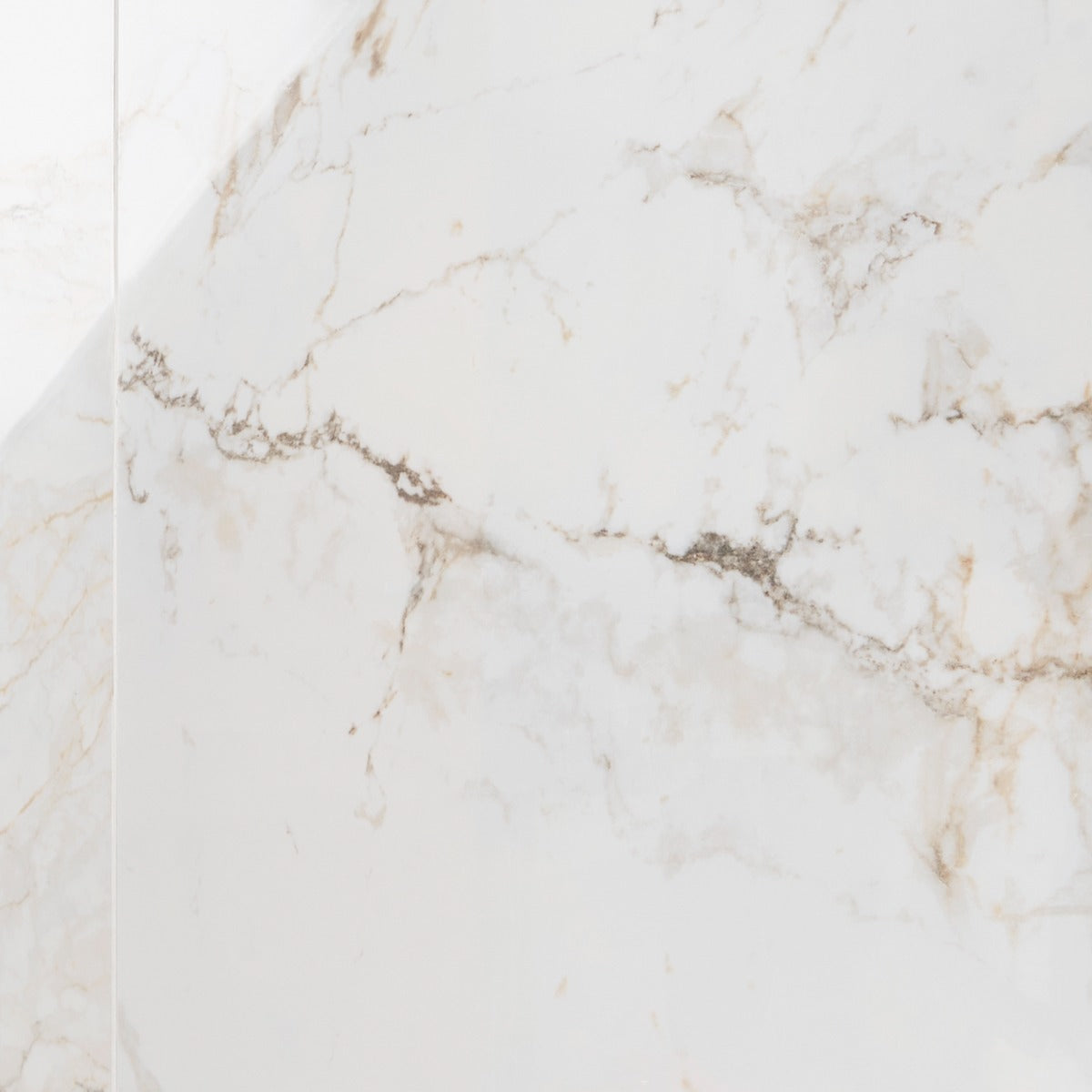 Calacatta Macchia White Gold 48x48 Marble Look Polished Porcelain Tile - Lux Tile