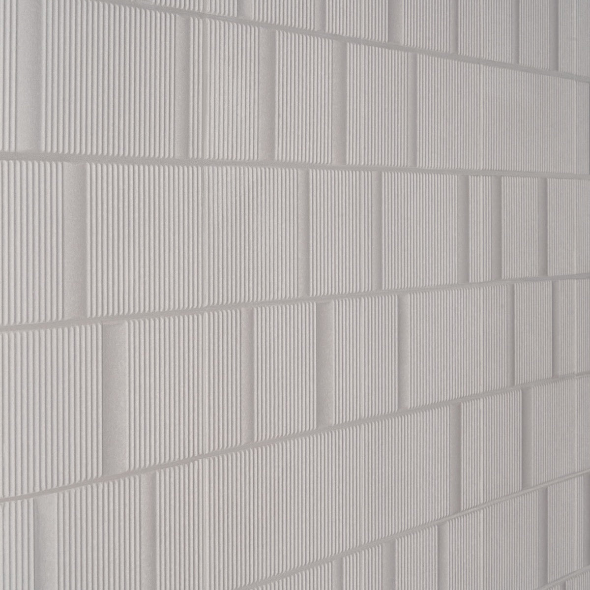 Division Silver 8x16 Fluted Matte Ceramic Wall Tile by Lux Tile