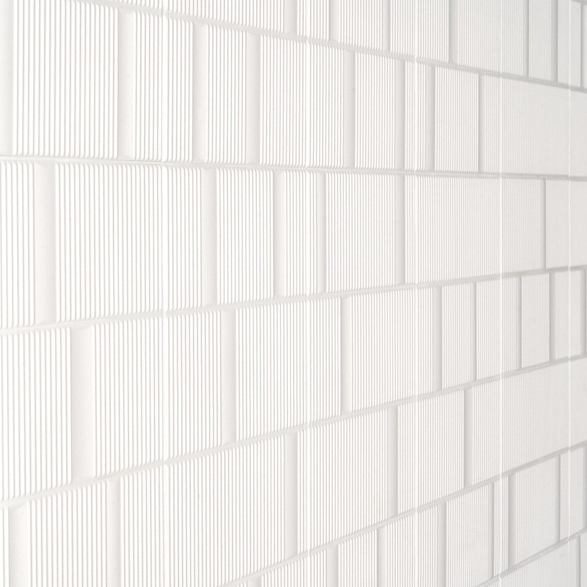 Division White 8x16 Fluted Matte Ceramic Wall Tile by Lux Tile