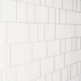 Division White 8x16 Fluted Matte Ceramic Wall Tile by Lux Tile