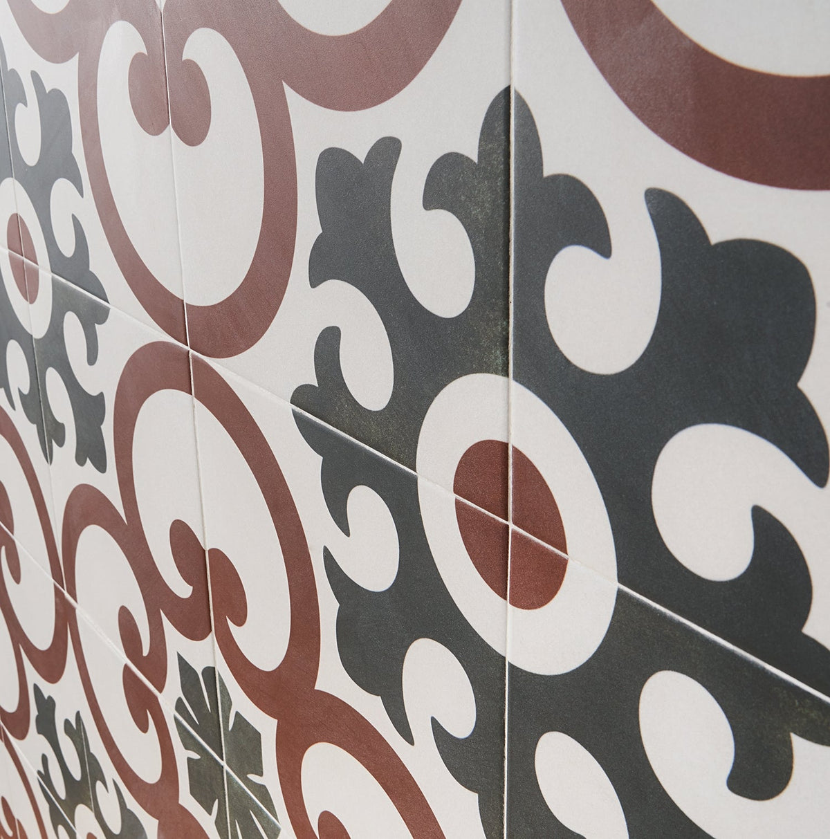 Lapaz Dahlia Red 9x9 Matte Porcelain Tile - Mediterranean Design