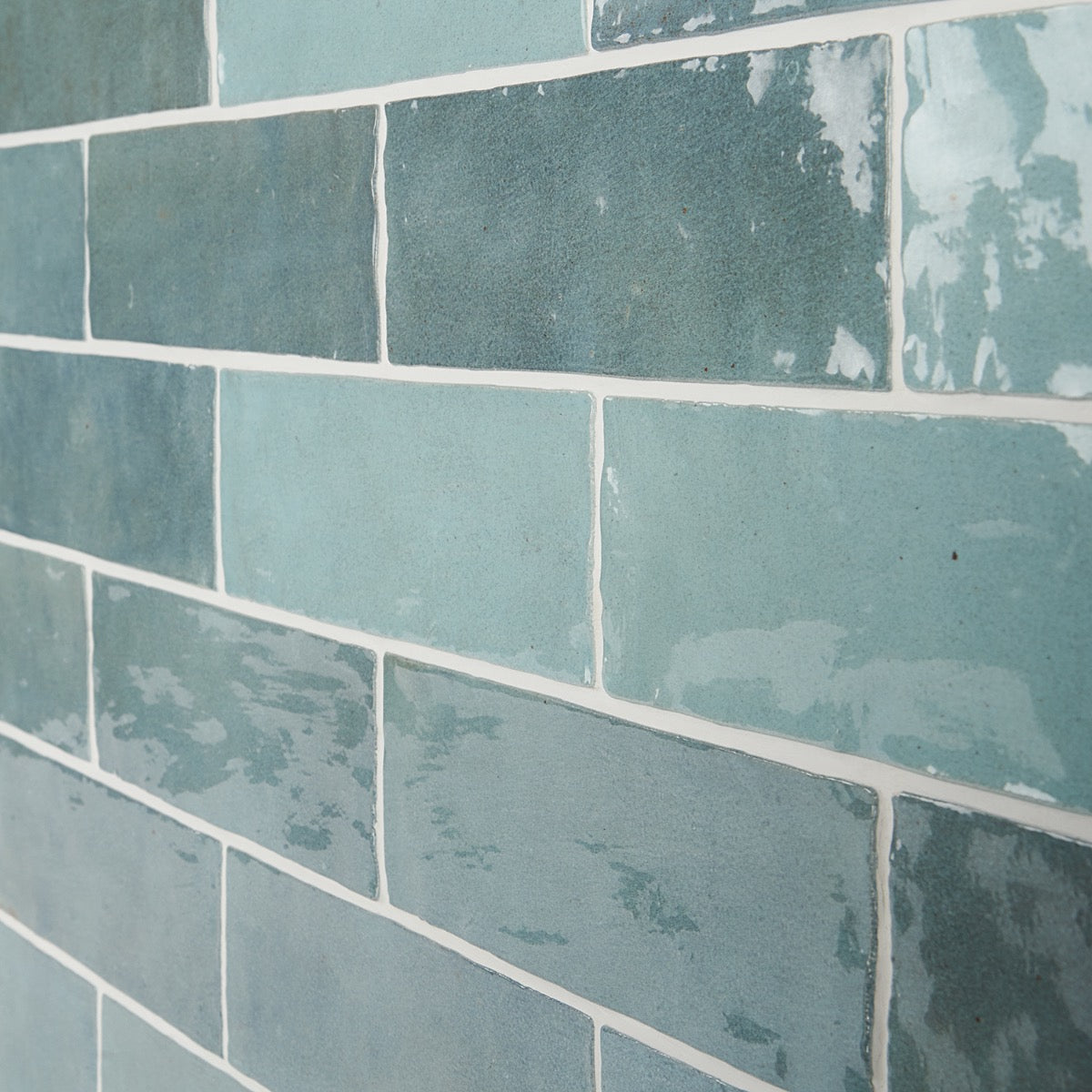Portmore Aqua Blue 3x8 Glossy Ceramic Subway Tile by Lux Tile