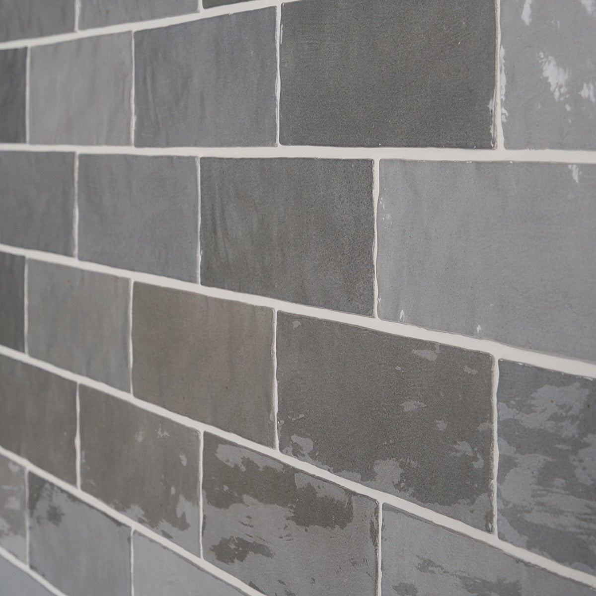 Portmore Gray 3x8 Glossy Ceramic Subway Tile - Tilebar