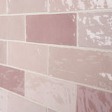 Portmore Pink 3x8 Glossy Ceramic Subway Tile - Lux Tile
