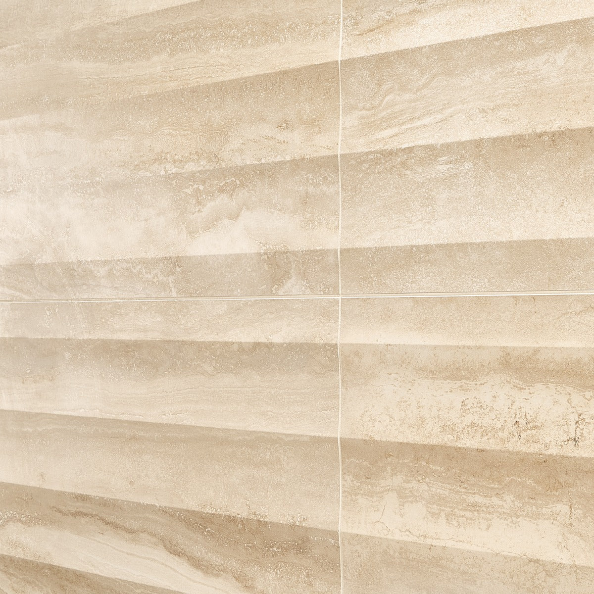 Lumar Waves 3D Travertino Crema Beige 24x48 Matte Porcelain Tile