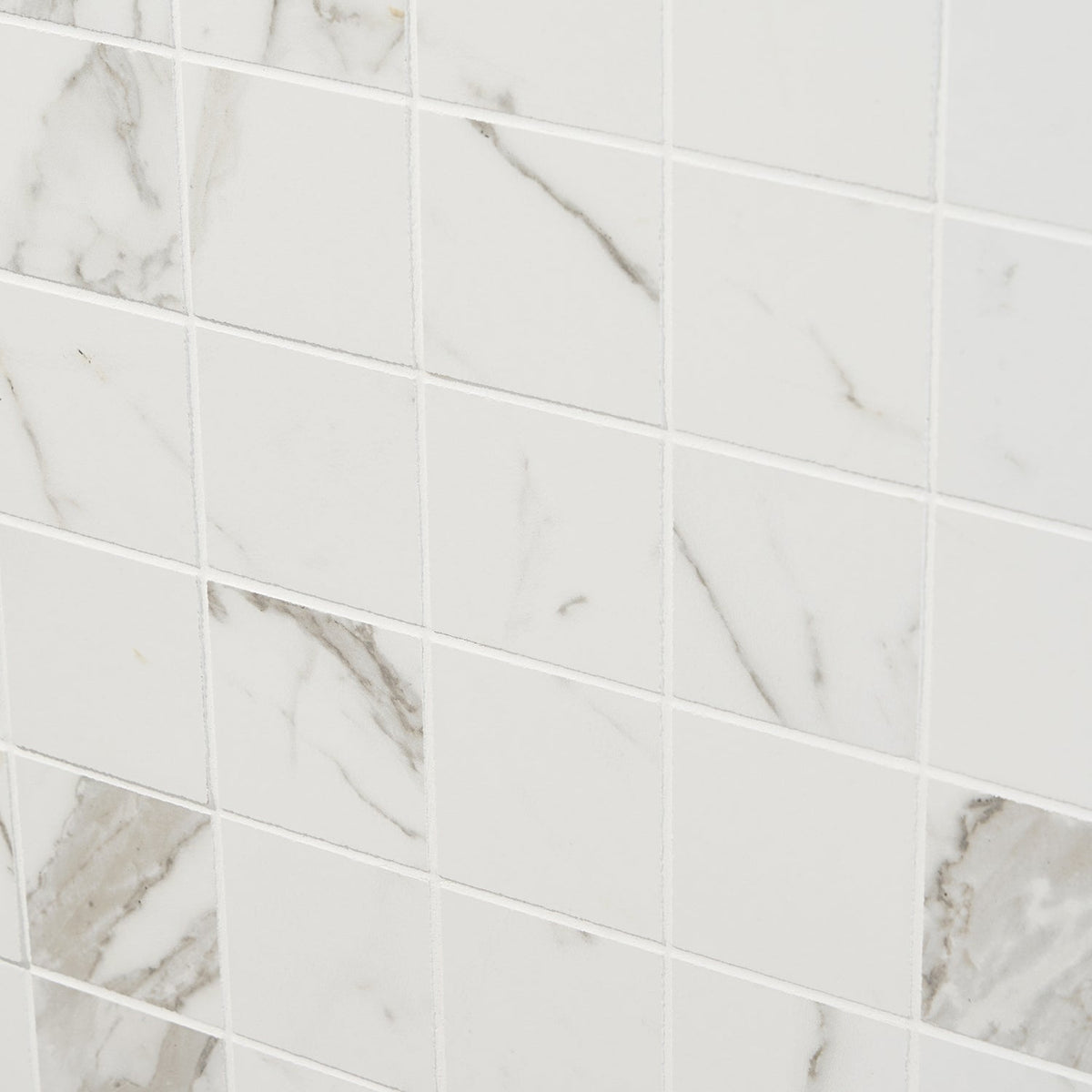 Versilia Statuario Matte Porcelain Mosaic Tile - 2x2