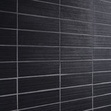 Charlotte Charcoal Black 3x10 Textured Matte Ceramic Subway Tile - Lux Tile