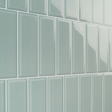 Lux Tile Rise Sage Green 4x12 Beveled Glossy Ceramic Subway Tile