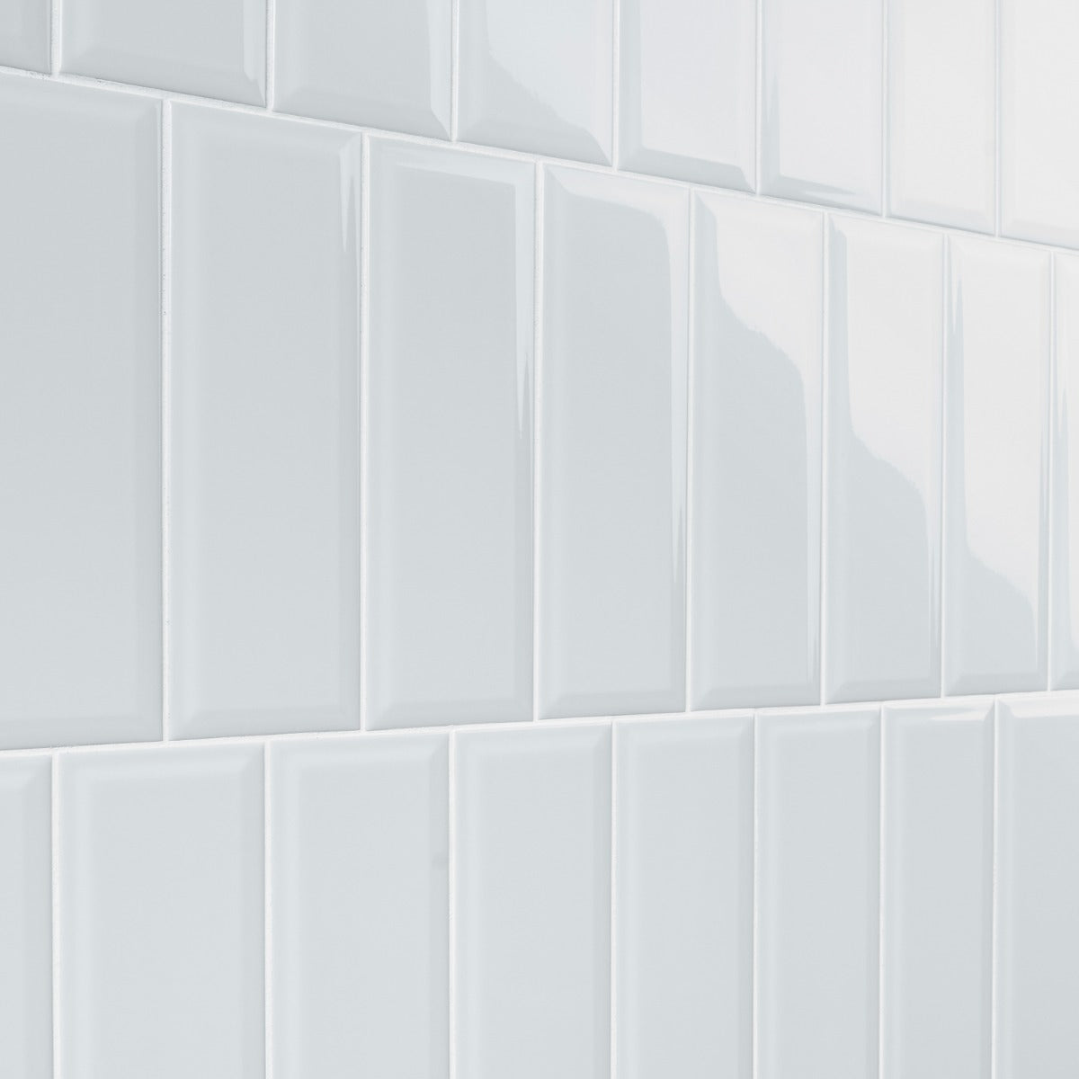 Lux Tile Rise Ice Blue 4x12 Beveled Glossy Ceramic Subway Tile