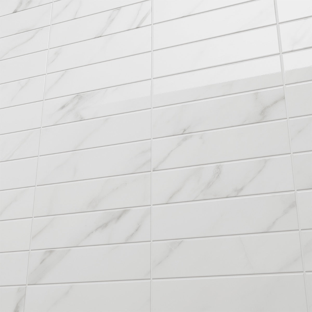 Amalfi Statuario White 3x12 Polished Ceramic Subway Tile - Lux Tile