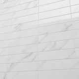 Amalfi Statuario White 3x12 Polished Ceramic Subway Tile - Lux Tile