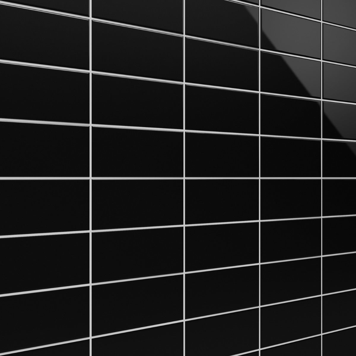 Park Hill Black 3x6 Polished Porcelain Subway Tile - Tilebar
