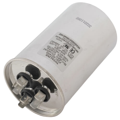 Carrier P291-5574RS capacitor - detail view (Type: Dual; Voltage: 440v)