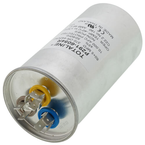 Carrier P291-6054R capacitor - detail view (Type: Dual; Voltage: 440v)