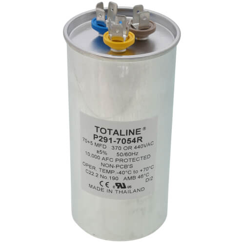Carrier P291-7054R capacitor - front view (Voltage: 440V; Product Type: Capacitor)