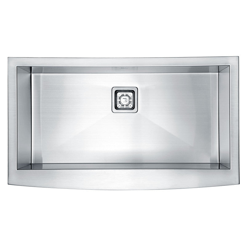 ANZZI Elysian 32.875-in x 20.75-in Satin Stainless Steel Single Bowl Farmhouse/Apron-Front Kitchen Sink All-in-One Kit with Pot Filler Faucet