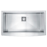 ANZZI Elysian 32.875-in x 20.75-in Satin Stainless Steel Single Bowl Farmhouse/Apron-Front Kitchen Sink All-in-One Kit with Pot Filler Faucet