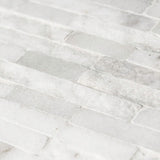 Jeffrey Court Churchill White Split Face 11.75 in. x 12.625 in. x 13 mm Splitface Textured Marble Mosaic Tile