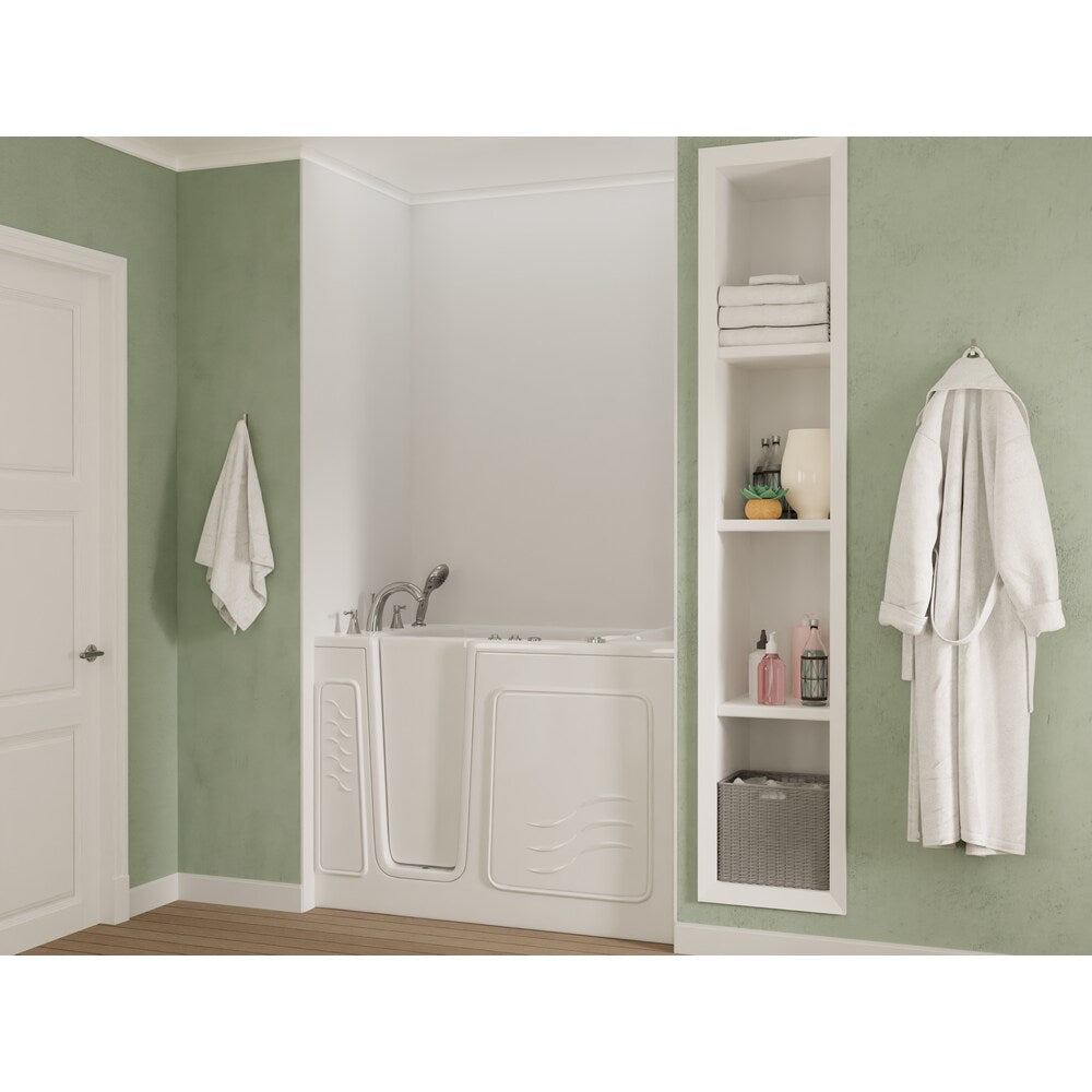 Universal Tubs HD Series 53 in. Left-Drain Quick-Fill Walk-In Whirlpool & Air Bath Tub with Powered Fast Drain, Biscuit