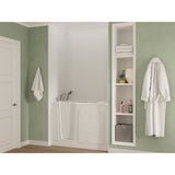 Universal Tubs HD Series 53 in. Left-Drain Quick-Fill Walk-In Whirlpool & Air Bath Tub with Powered Fast Drain, Biscuit