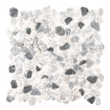 Jeffrey Court Carrara River Rocks 11.625 in. x 11.625 in. x 10.5 mm Marble Mosaic Floor and Wall Tile