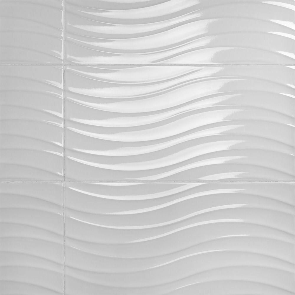 Merola Tile Silueta Blanco Brillo 12-3/8 in. x 24-7/8 in. Ceramic Wall Tile (15.42 sq. ft. / case)