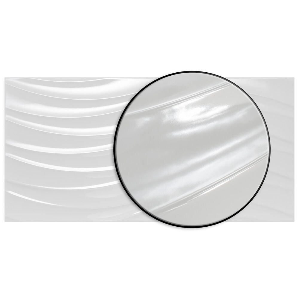 Merola Tile Silueta Blanco Brillo 12-3/8 in. x 24-7/8 in. Ceramic Wall Tile (15.42 sq. ft. / case)