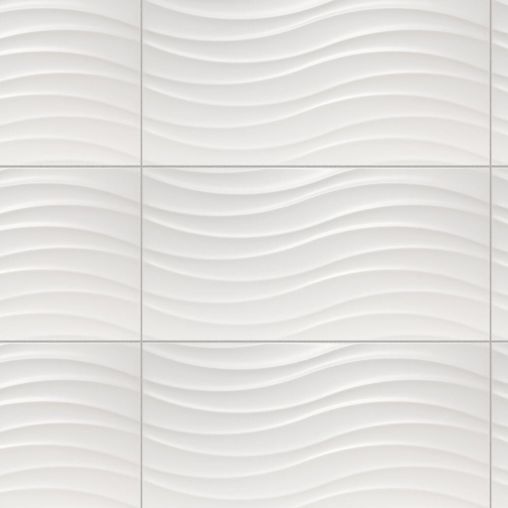 Merola Tile Silueta Blanco Matte 12-3/8 in. x 24-7/8 in. Ceramic Wall Tile (15.42 sq. ft. / Case)