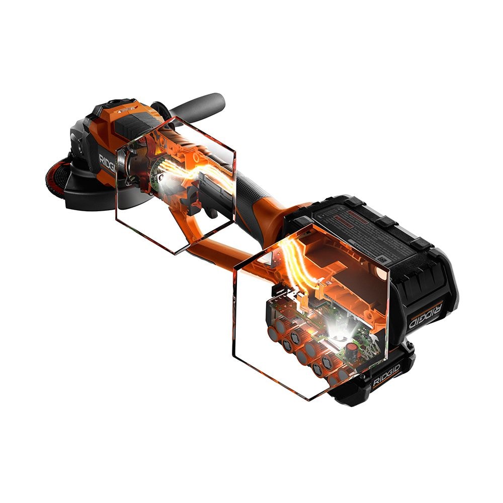 RIDGID 18V OCTANE Cordless Brushless 7 in. Dual Angle Grinder Kit with (1) OCTANE Bluetooth 3.0Ah Battery and Charger