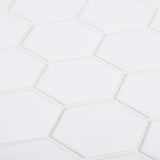 Jeffrey Court Callalily White 12.375 in. x 10.875 in. x 6 mm Hexagon Matte Porcelain Floor and Wall Mosaic Tile