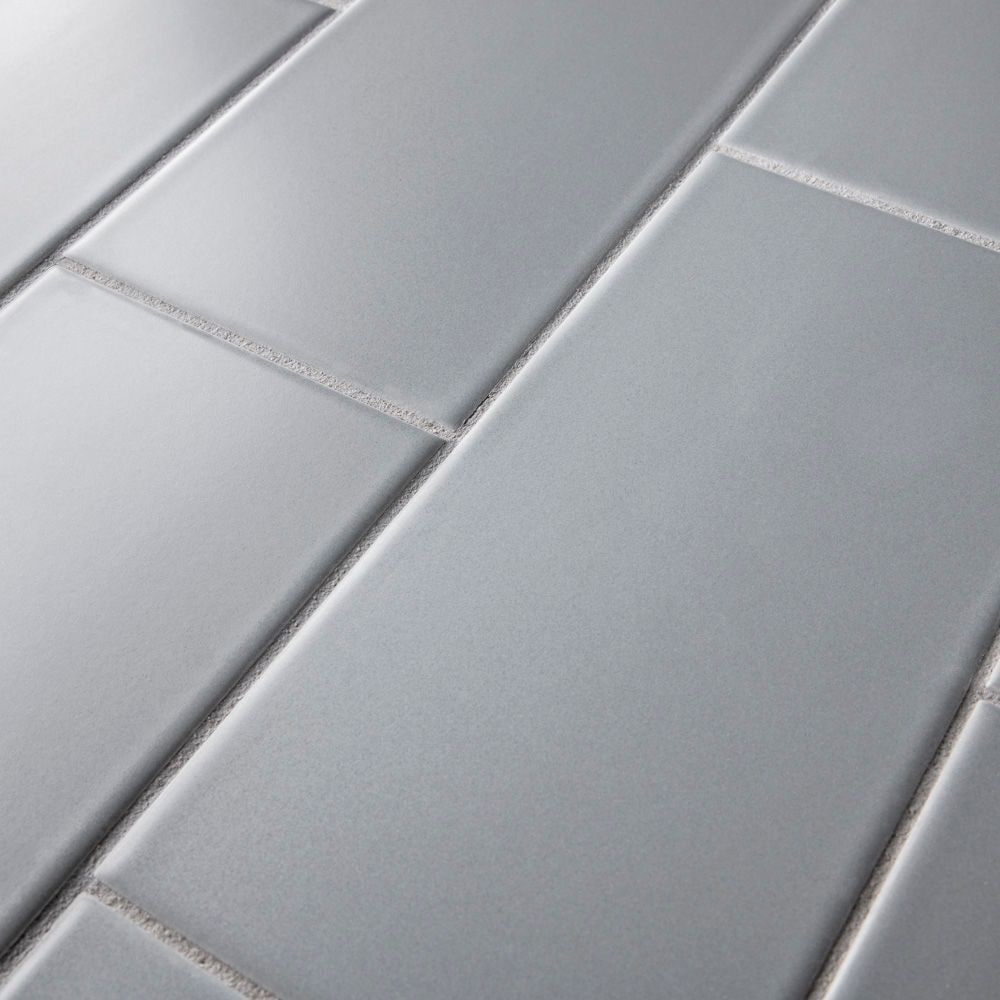 Merola Tile Projectos 7-3/4 in. x 3-7/8 in. Cinza Matte Ceramic Subway Floor and Wall Tile, 11.46 sq. ft. per Case