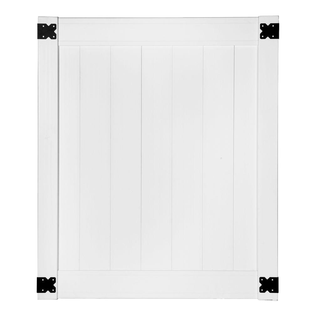 Veranda Pro Series 4 ft. W x 5 ft. H White Vinyl Woodbridge Privacy Fence Gate