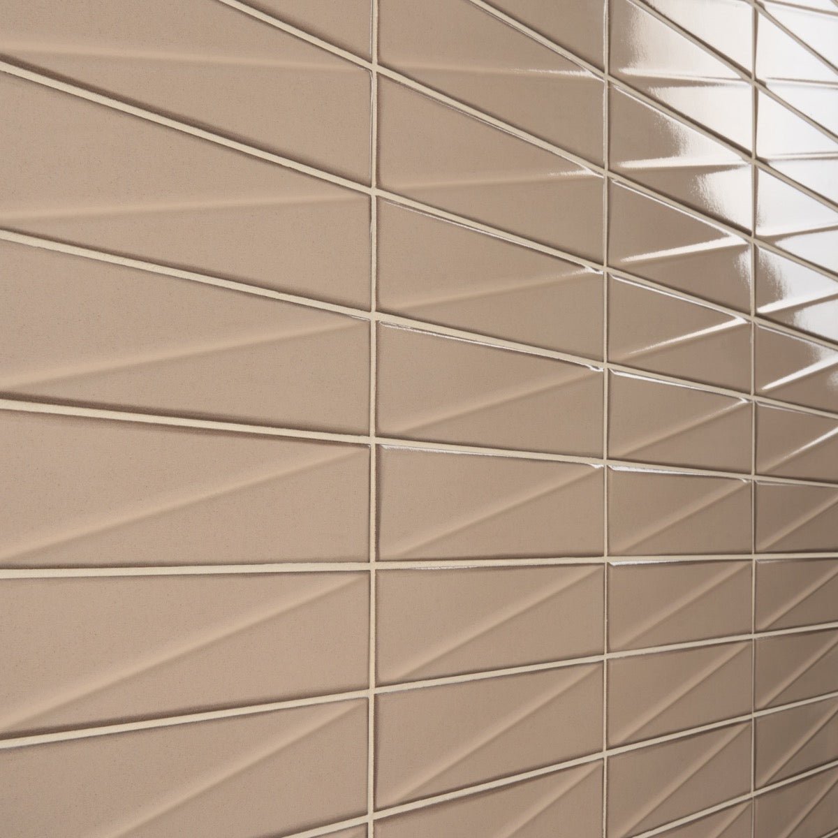 Axelle Dune Beige 3D Glossy Ceramic Subway Tile - 3x12