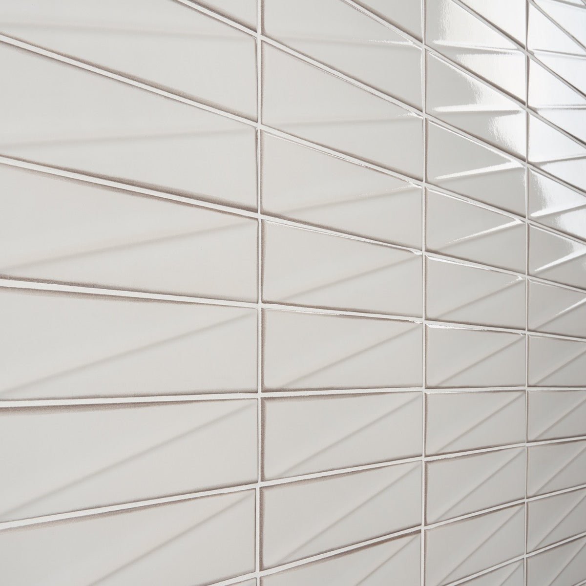Axelle Ice White 3D Glossy Ceramic Subway Tile - 3x12
