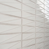 Axelle Ice White 3D Glossy Ceramic Subway Tile - 3x12