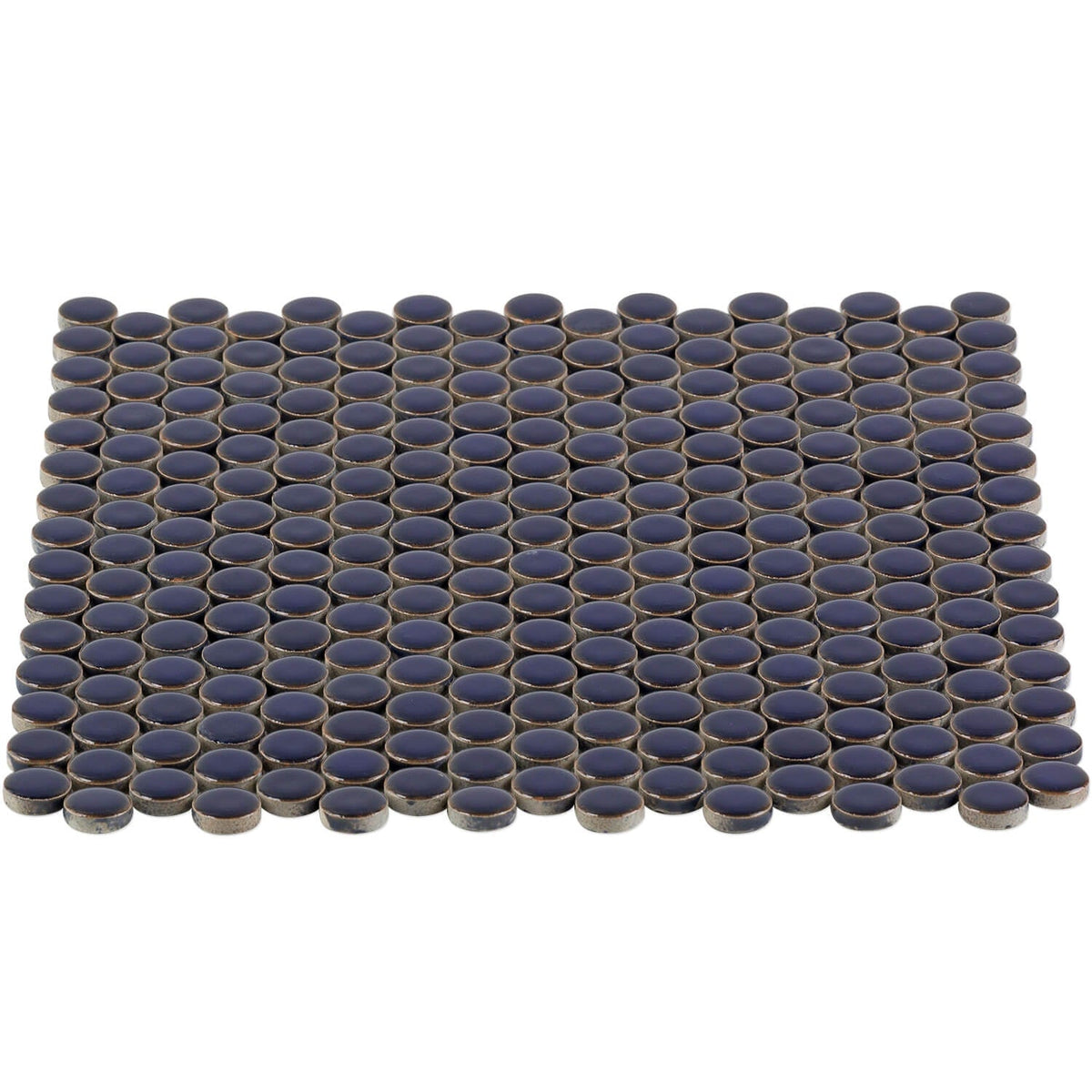 Eden Royal Blue Penny Round Polished Porcelain Mosaic Tile