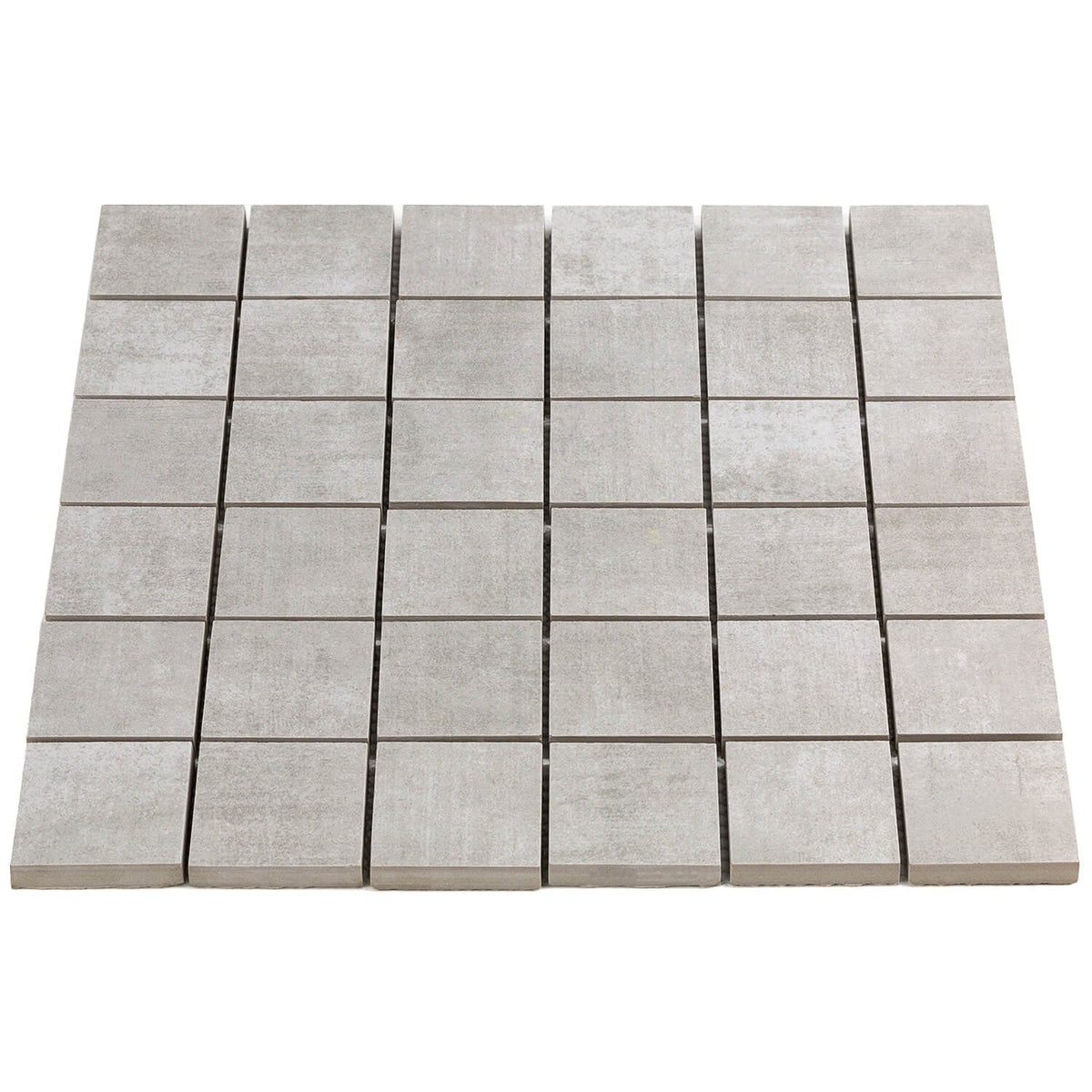 Lux Tile Cement Silver Matte Porcelain Mosaic Tile 2x2