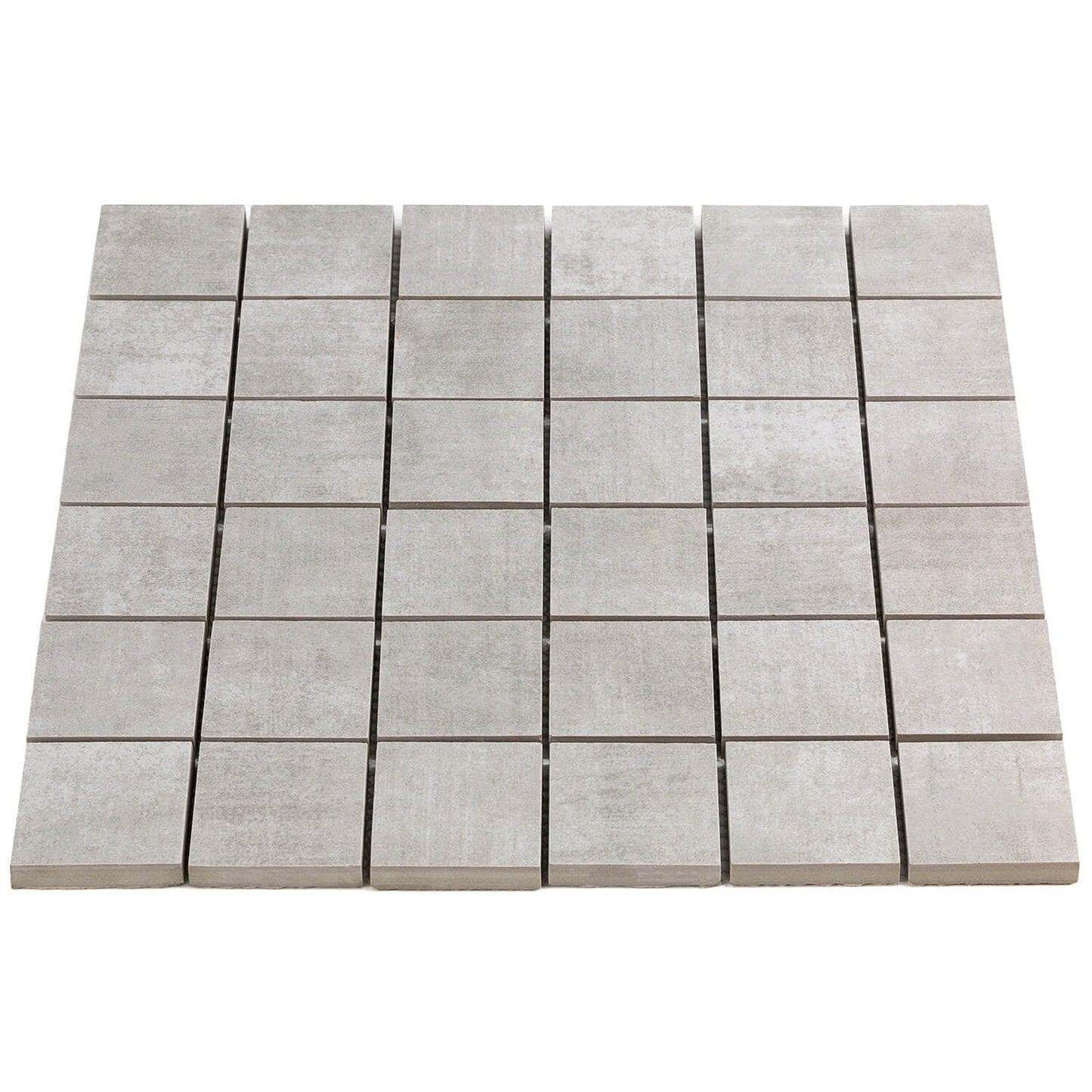 Lux Tile Cement Silver Matte Porcelain Mosaic Tile 2x2