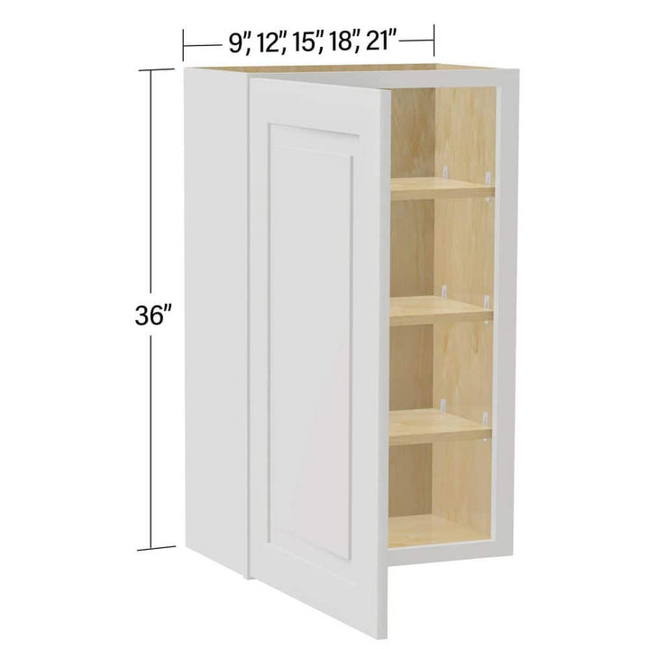 Home Decorators Collection Grayson 15 in. W x 12 in. D x 36 in. H Wall Kitchen Cabinet in Pacific White
