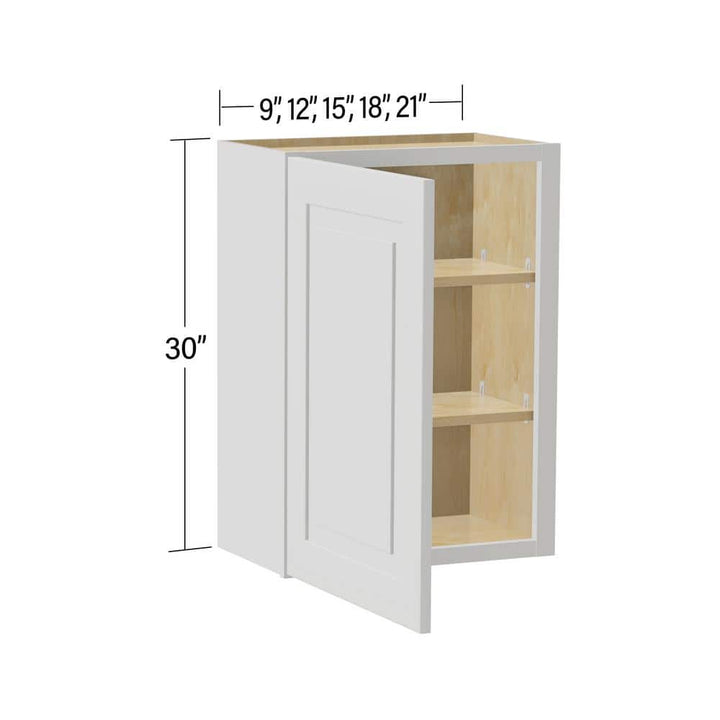 Home Decorators Collection Grayson 15 in. W x 12 in. D x 42 in. H Assembled Plywood Wall Kitchen Cabinet in Pacific White with Soft Close