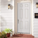 Masonite 32 in. x 80 in. Utility 6-Panel Right-Hand Inswing Primed Steel Prehung Front Exterior Door with Brickmold