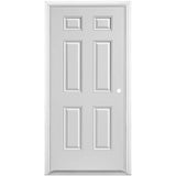 Masonite 32 in. x 80 in. Utility 6-Panel Left-Hand Inswing Primed Steel Prehung Front Exterior Door with Brickmold