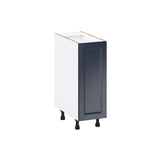 J COLLECTION Devon 12 in. W x 24 in. D x 34.5 in. H Painted Blue Shaker Assembled Base Kitchen Cabinet with 3 Inner Drawers