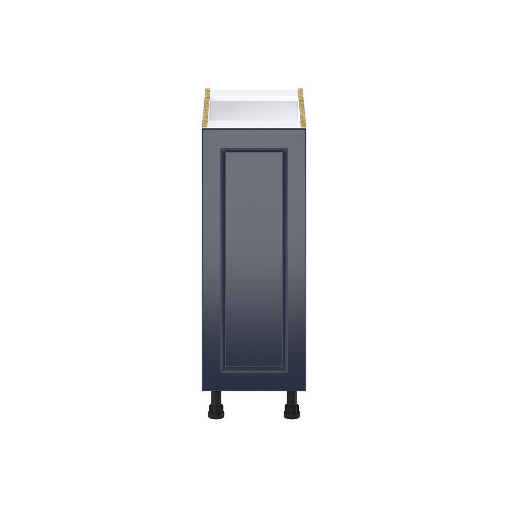 J COLLECTION Devon 12 in. W x 24 in. D x 34.5 in. H Painted Blue Shaker Assembled Base Kitchen Cabinet with 3 Inner Drawers