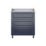 J COLLECTION 30 in. W x 24 in. D x 34.5 in. H Devon Painted Blue Shaker Assembled Base Kitchen Cabinet with Inner Drawer