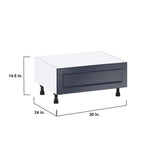 J COLLECTION 30 in. W x 24 in. D x 14.5 in. H Devon Painted Blue Shaker Assembled Base Window Seat Kitchen Cabinet