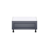 J COLLECTION 30 in. W x 24 in. D x 14.5 in. H Devon Painted Blue Shaker Assembled Base Window Seat Kitchen Cabinet